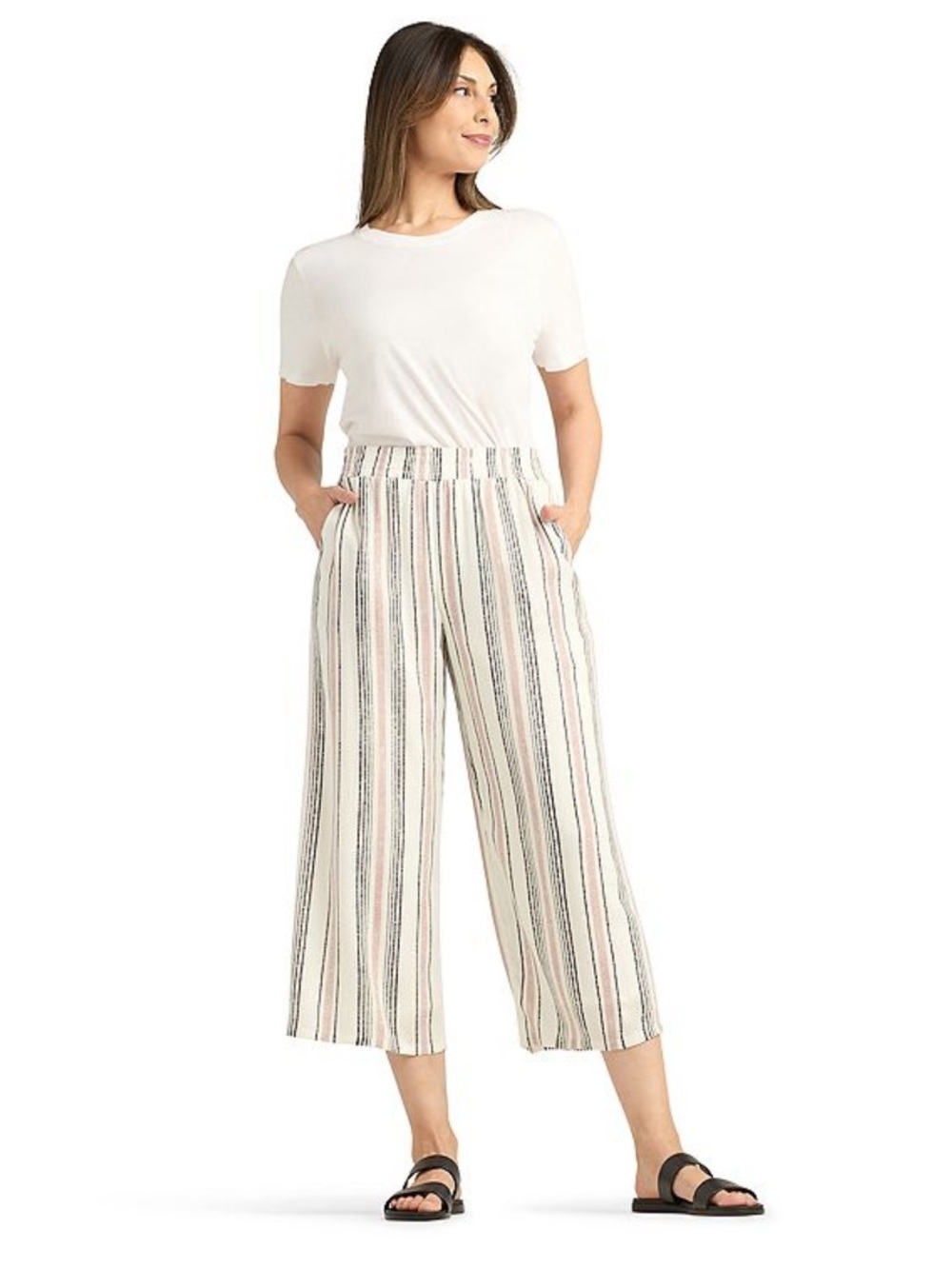 NWT Women's AB Studio Pull On Wide Leg Crop Pants XXL